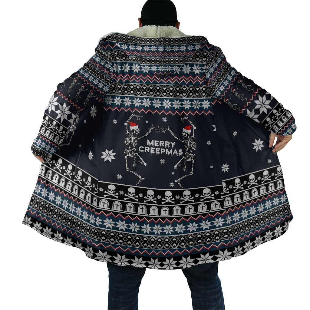 Skeleton Merry Creepmas Christmas Cloak Xmas Holiday Patterns - Wonder Print Shop