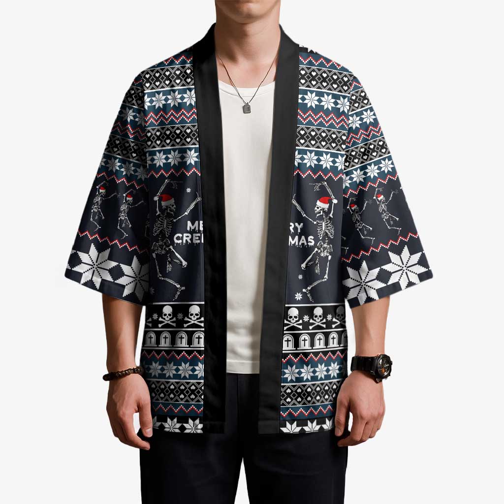 Skeleton Merry Creepmas Christmas Kimono Xmas Holiday Patterns - Wonder Print Shop