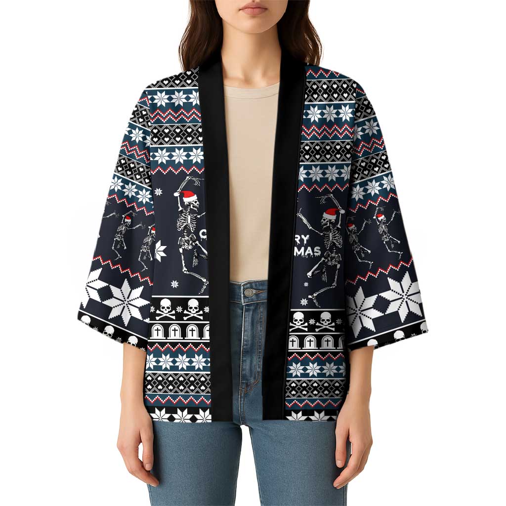 Skeleton Merry Creepmas Christmas Kimono Xmas Holiday Patterns - Wonder Print Shop