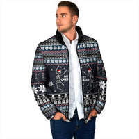 Skeleton Merry Creepmas Christmas Padded Jacket Xmas Holiday Patterns - Wonder Print Shop