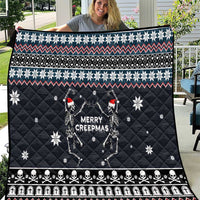 Skeleton Merry Creepmas Christmas Quilt Xmas Holiday Patterns - Wonder Print Shop