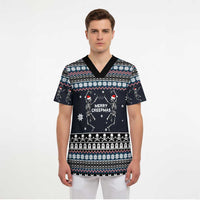 Skeleton Merry Creepmas Christmas Scrub Top Xmas Holiday Patterns - Wonder Print Shop