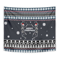 Skeleton Merry Creepmas Christmas Tapestry Xmas Holiday Patterns - Wonder Print Shop
