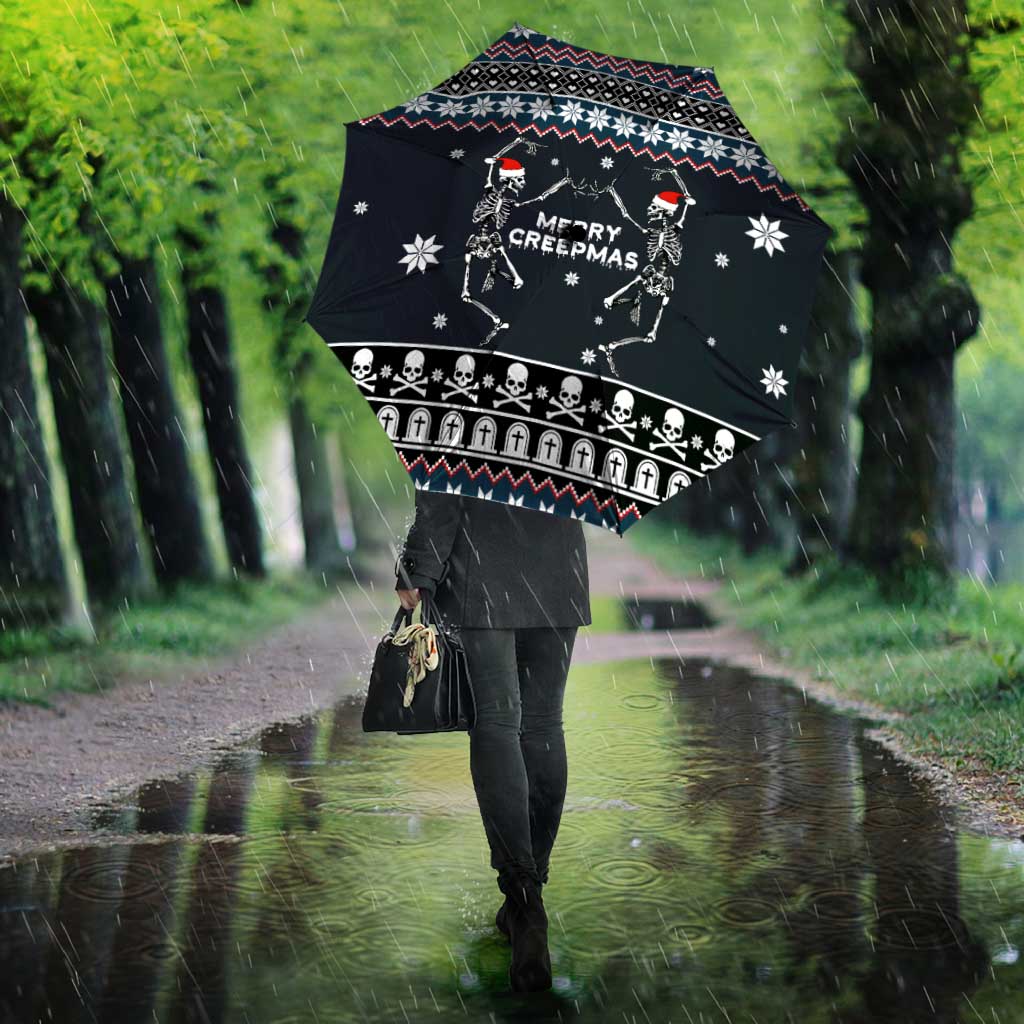 Skeleton Merry Creepmas Christmas Umbrella Xmas Holiday Patterns - Wonder Print Shop