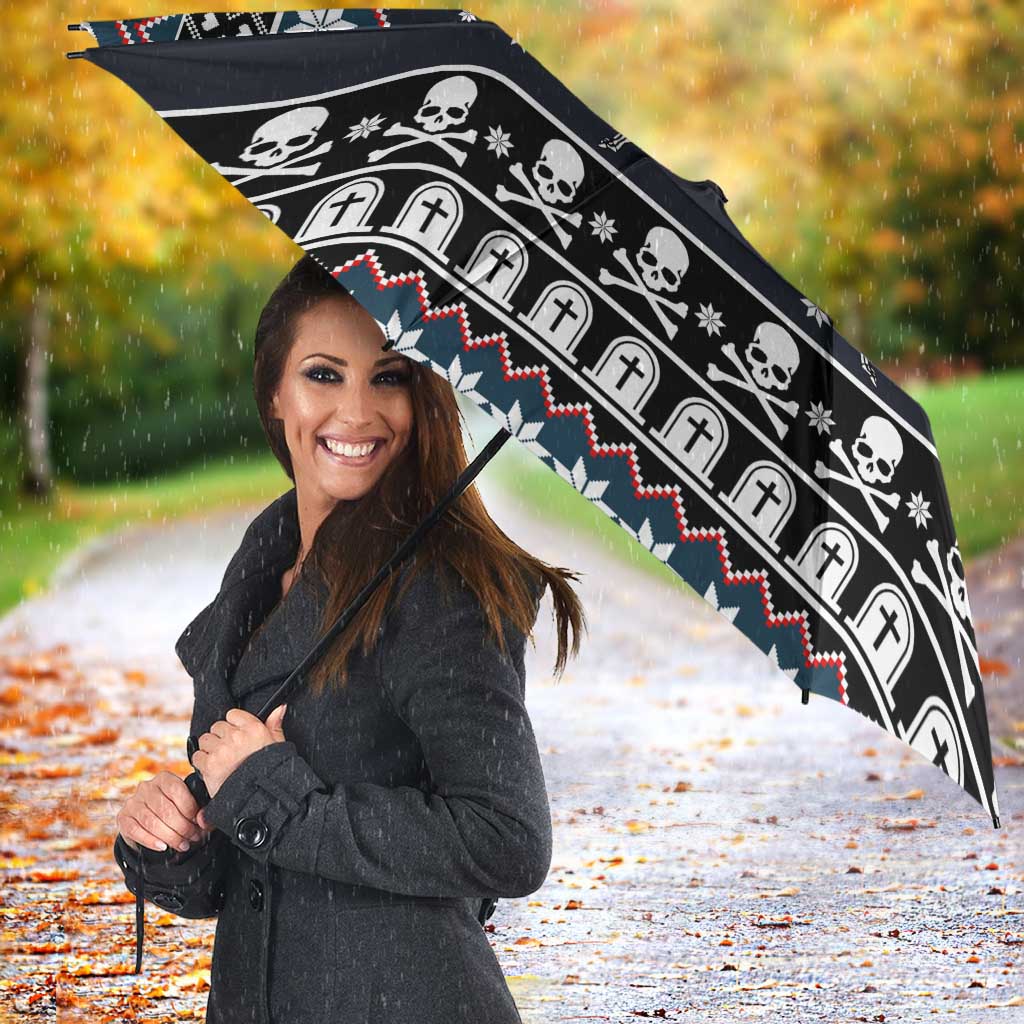 Skeleton Merry Creepmas Christmas Umbrella Xmas Holiday Patterns - Wonder Print Shop