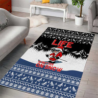 Skiing Life Is Better On Snow Christmas Area Rug Xmas Holiday Patterns - Wonder Print Shop