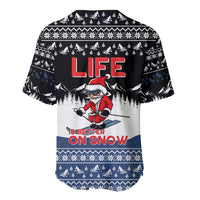 Skiing Life Is Better On Snow Christmas Baseball Jersey Xmas Holiday Patterns - Wonder Print Shop