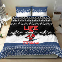Skiing Life Is Better On Snow Christmas Bedding Set Xmas Holiday Patterns - Wonder Print Shop