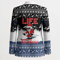 Skiing Life Is Better On Snow Christmas Blazer Xmas Holiday Patterns - Wonder Print Shop