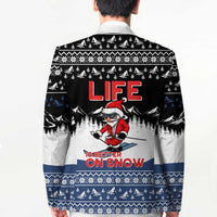 Skiing Life Is Better On Snow Christmas Blazer Xmas Holiday Patterns - Wonder Print Shop