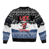 Skiing Life Is Better On Snow Christmas Bomber Jacket Xmas Holiday Patterns - Wonder Print Shop