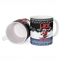 Skiing Life Is Better On Snow Christmas Ceramic Mug Xmas Holiday Patterns - Wonder Print Shop