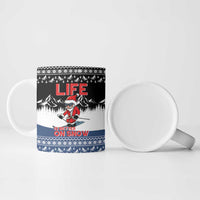 Skiing Life Is Better On Snow Christmas Ceramic Mug Xmas Holiday Patterns - Wonder Print Shop