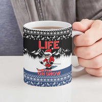 Skiing Life Is Better On Snow Christmas Ceramic Mug Xmas Holiday Patterns - Wonder Print Shop