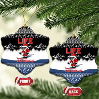 Skiing Life Is Better On Snow Christmas Ceramic Ornament Xmas Holiday Patterns - Wonder Print Shop