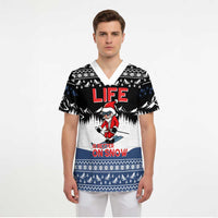 Skiing Life Is Better On Snow Christmas Scrub Top Xmas Holiday Patterns - Wonder Print Shop