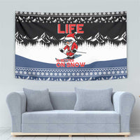 Skiing Life Is Better On Snow Christmas Tapestry Xmas Holiday Patterns - Wonder Print Shop