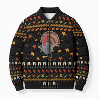 Thanksgiving Christmas Design Bomber Puffer Jacket Xmas Holiday Patterns - Wonder Print Shop