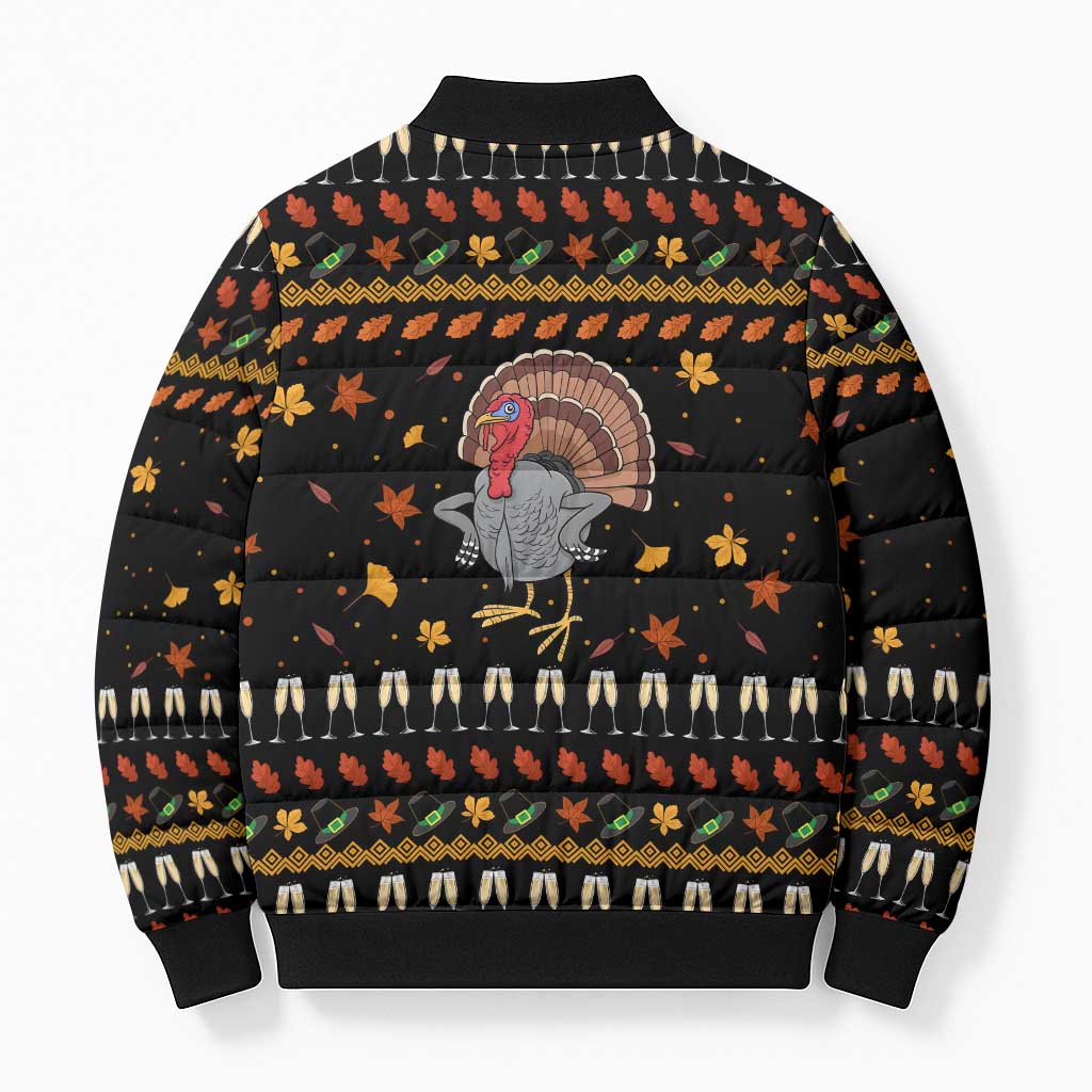 Thanksgiving Christmas Design Bomber Puffer Jacket Xmas Holiday Patterns - Wonder Print Shop