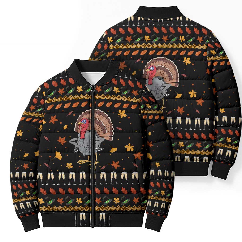 Thanksgiving Christmas Design Bomber Puffer Jacket Xmas Holiday Patterns - Wonder Print Shop