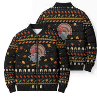 Thanksgiving Christmas Design Bomber Puffer Jacket Xmas Holiday Patterns - Wonder Print Shop