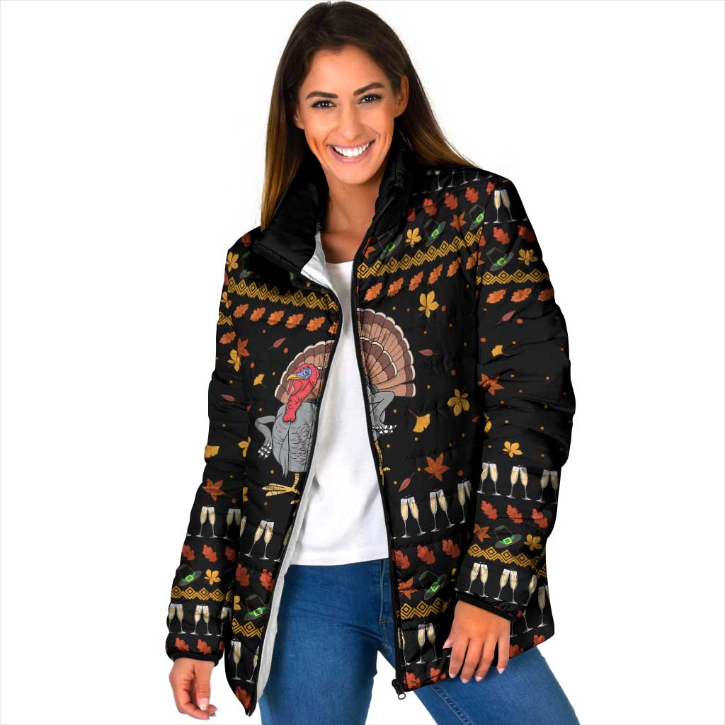Thanksgiving Christmas Design Padded Jacket Xmas Holiday Patterns - Wonder Print Shop