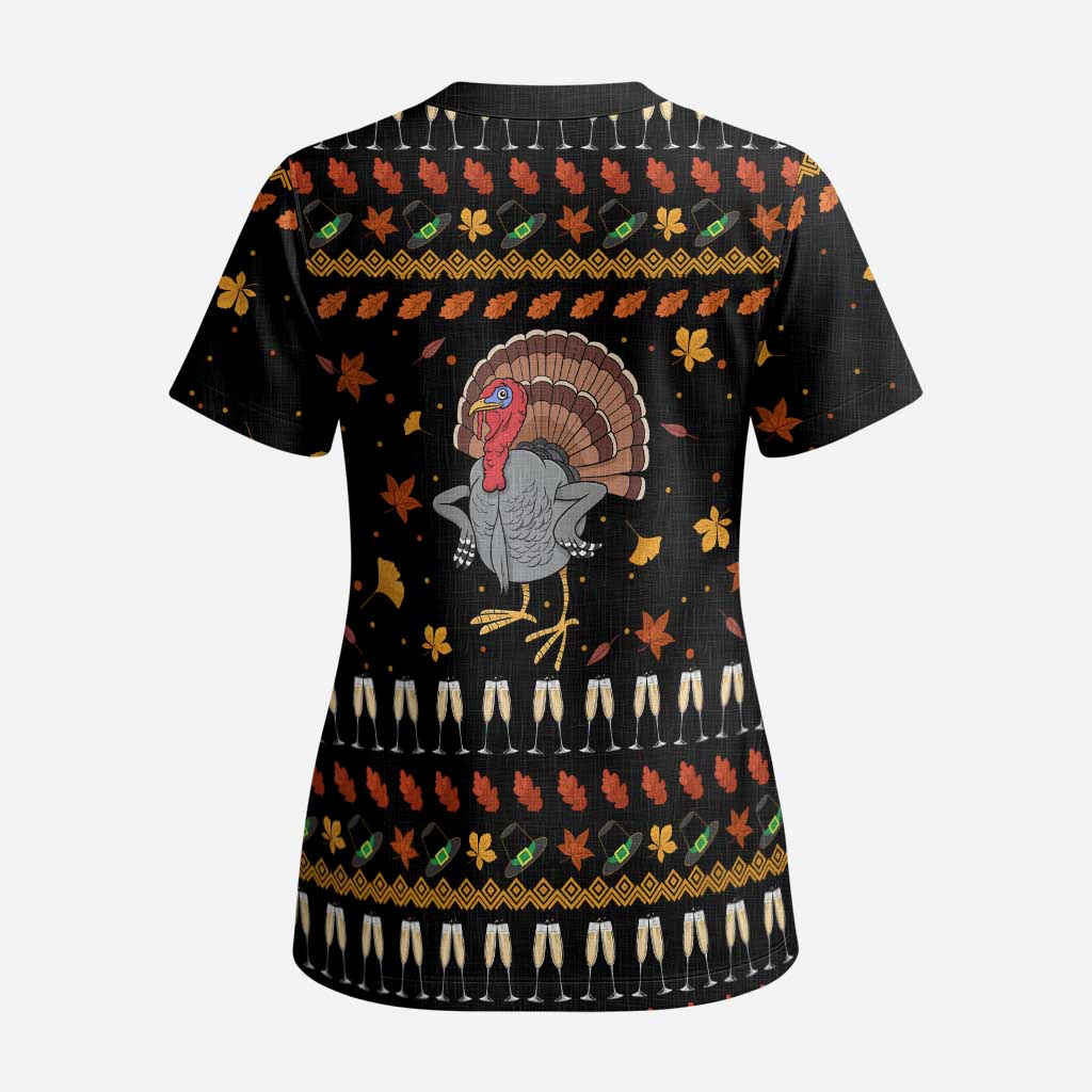 Thanksgiving Christmas Design Scrub Top Xmas Holiday Patterns - Wonder Print Shop