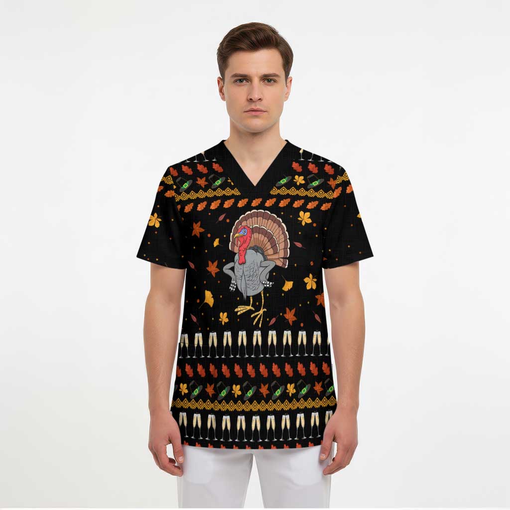 Thanksgiving Christmas Design Scrub Top Xmas Holiday Patterns - Wonder Print Shop
