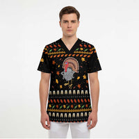 Thanksgiving Christmas Design Scrub Top Xmas Holiday Patterns - Wonder Print Shop