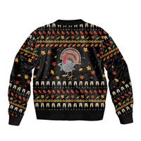 Thanksgiving Christmas Design Sleeve Zip Bomber Jacket Xmas Holiday Patterns - Wonder Print Shop