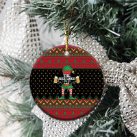 The Beer Lover Elf Christmas Ceramic Ornament Xmas Holiday Patterns - Wonder Print Shop