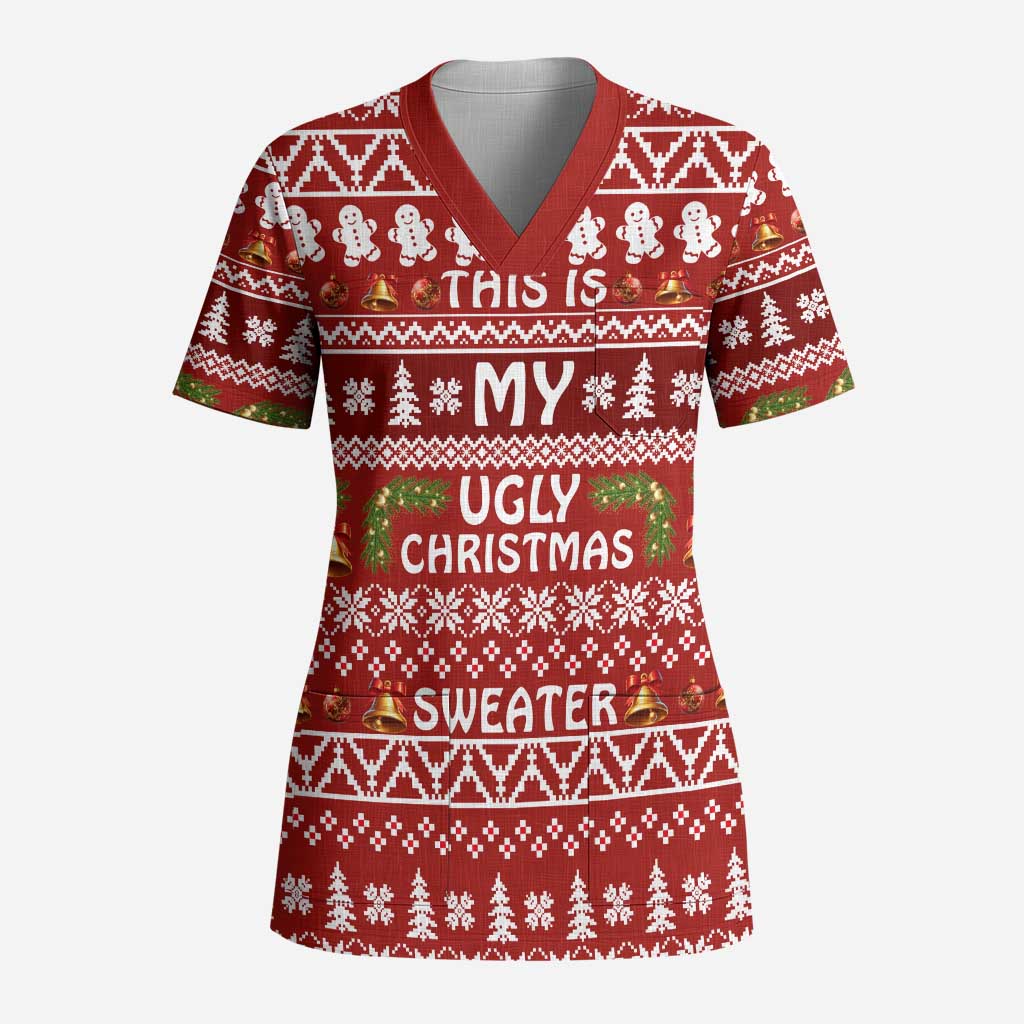 This Is My Christmas Scrub Top Xmas Holiday Patterns - Wonder Print Shop