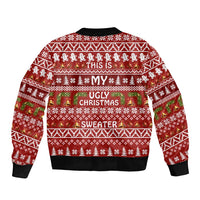 This Is My Christmas Sleeve Zip Bomber Jacket Xmas Holiday Patterns - Wonder Print Shop