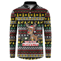 Time To Get Blitzened Christmas Button Sweatshirt Xmas Holiday Patterns - Wonder Print Shop