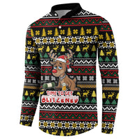 Time To Get Blitzened Christmas Button Sweatshirt Xmas Holiday Patterns - Wonder Print Shop