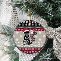 To Best Dog Dad Christmas Design Ceramic Ornament Xmas Holiday Patterns - Wonder Print Shop