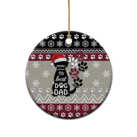 To Best Dog Dad Christmas Design Ceramic Ornament Xmas Holiday Patterns - Wonder Print Shop