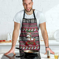 Unicorn Believe In The Magic Christmas Apron Xmas Holiday Patterns - Wonder Print Shop