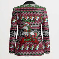 Unicorn Believe In The Magic Christmas Blazer Xmas Holiday Patterns - Wonder Print Shop