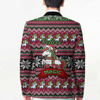 Unicorn Believe In The Magic Christmas Blazer Xmas Holiday Patterns - Wonder Print Shop