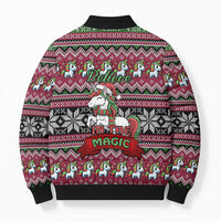 Unicorn Believe In The Magic Christmas Bomber Puffer Jacket Xmas Holiday Patterns - Wonder Print Shop