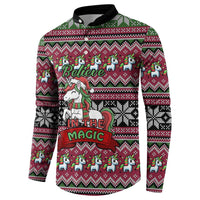 Unicorn Believe In The Magic Christmas Button Sweatshirt Xmas Holiday Patterns - Wonder Print Shop
