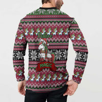 Unicorn Believe In The Magic Christmas Button Sweatshirt Xmas Holiday Patterns - Wonder Print Shop