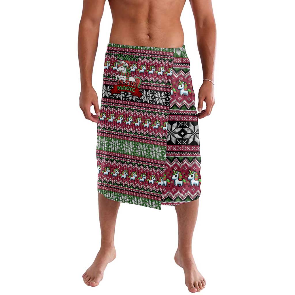 Unicorn Believe In The Magic Christmas Lavalava Xmas Holiday Patterns - Wonder Print Shop