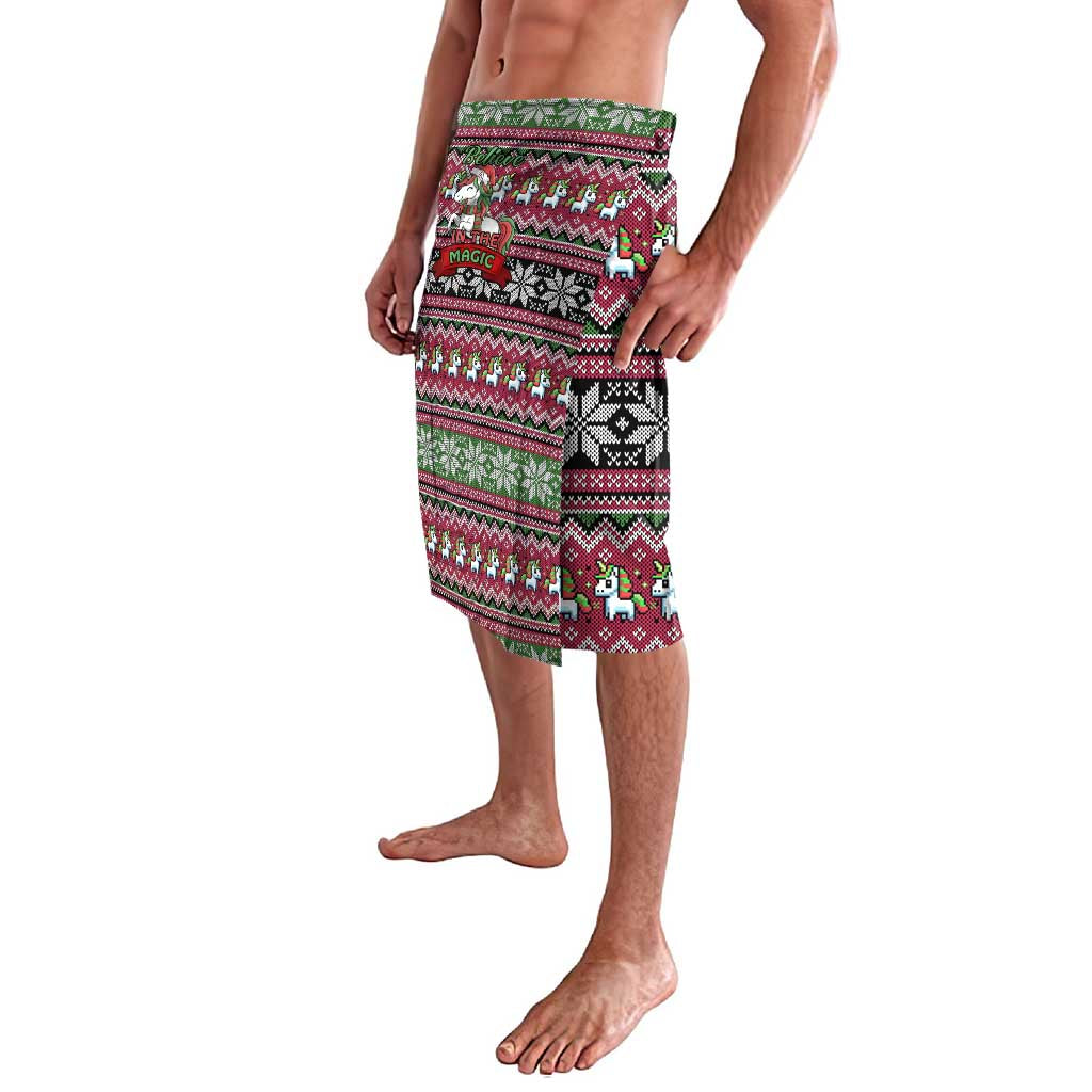 Unicorn Believe In The Magic Christmas Lavalava Xmas Holiday Patterns - Wonder Print Shop