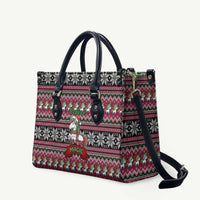 Unicorn Believe In The Magic Christmas Leather Bag Xmas Holiday Patterns - Wonder Print Shop