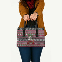 Unicorn Believe In The Magic Christmas Leather Bag Xmas Holiday Patterns - Wonder Print Shop