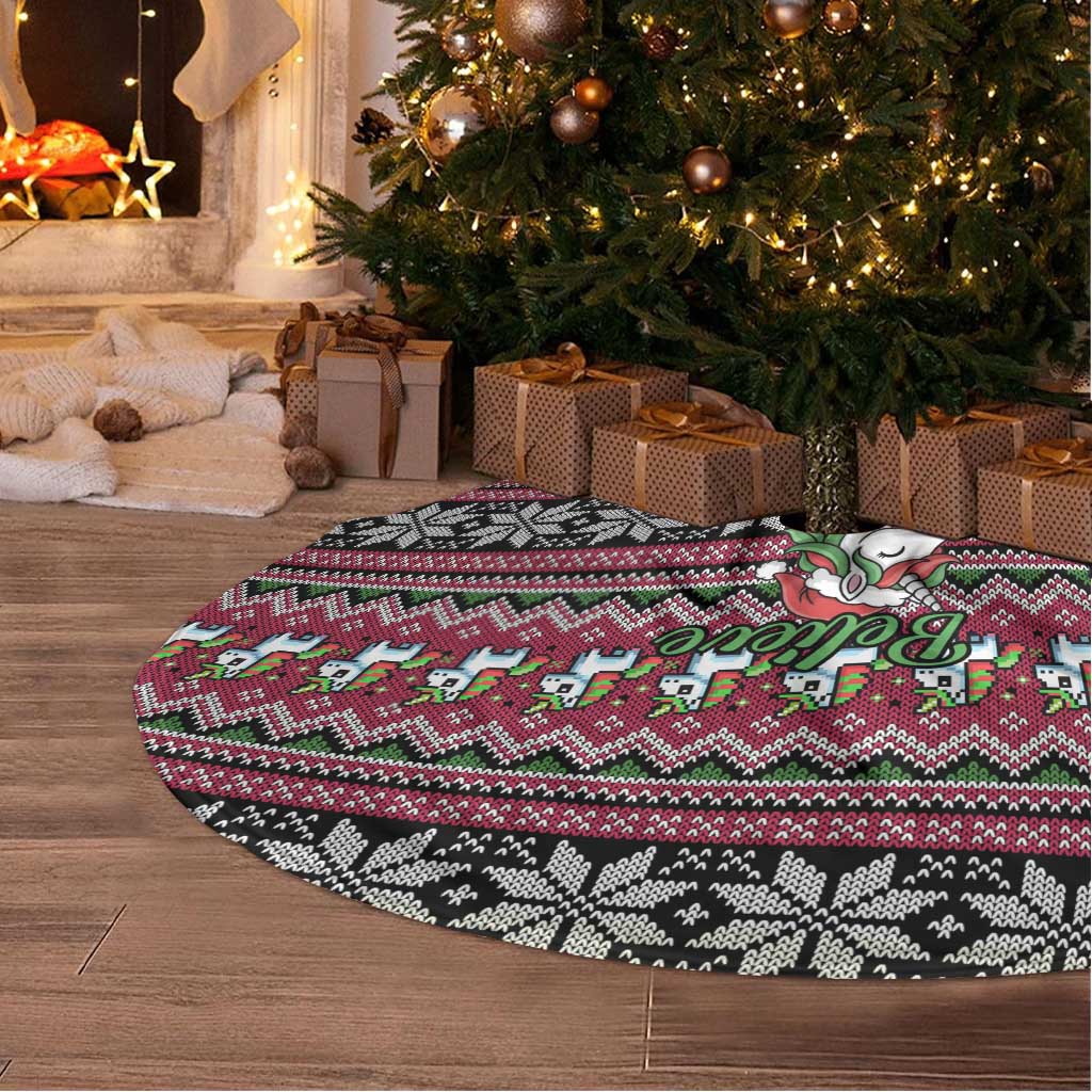 Unicorn Believe In The Magic Christmas Tree Skirt Xmas Holiday Patterns - Wonder Print Shop