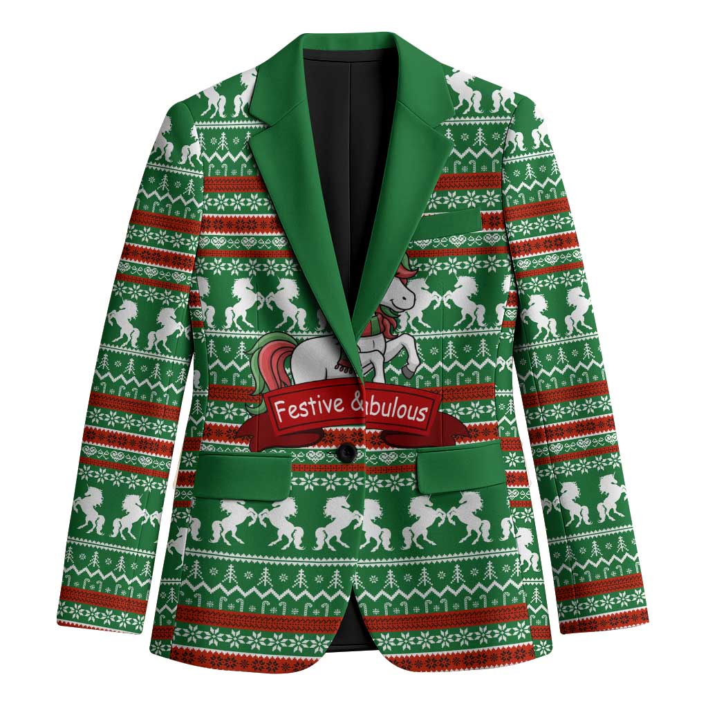 Unicorn Festive Fabulous Christmas Blazer Xmas Holiday Patterns - Wonder Print Shop