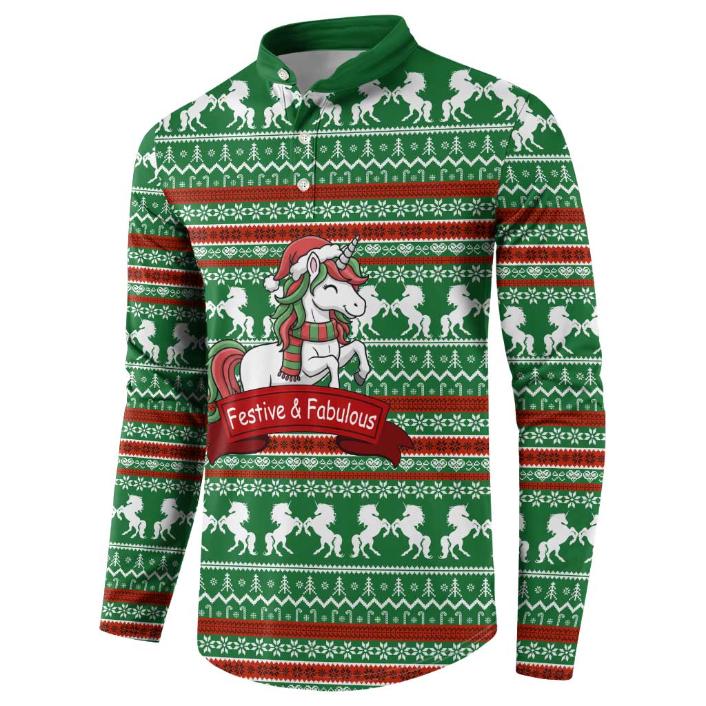 Unicorn Festive Fabulous Christmas Button Sweatshirt Xmas Holiday Patterns - Wonder Print Shop